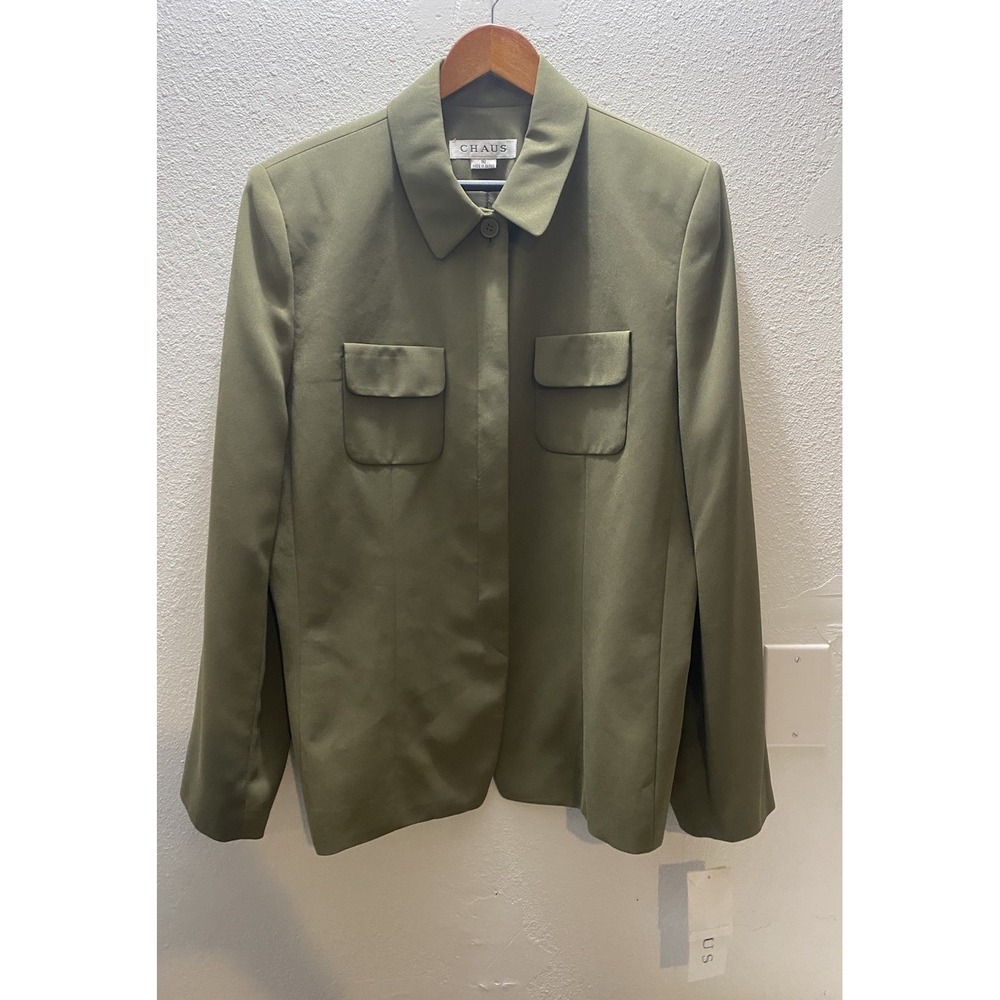 Chaus Womens Olive Green Lined Blazer Size‎ 16 NWT